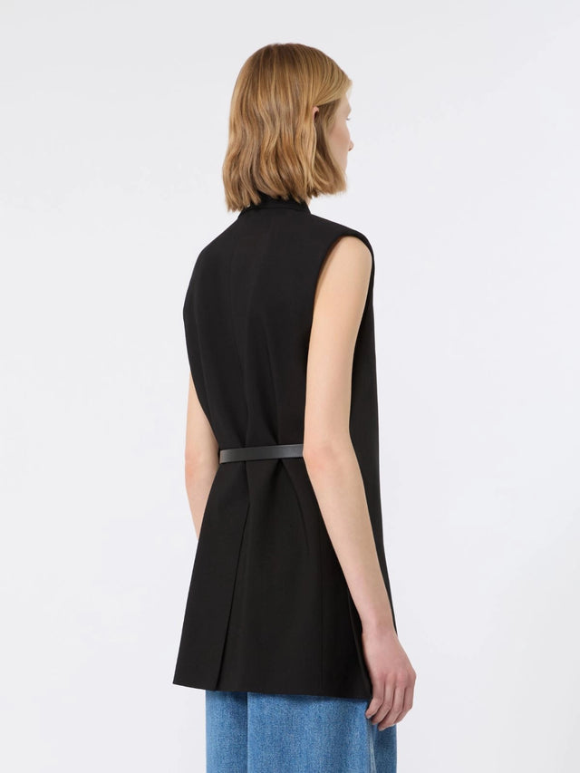 Sleeveless blazer in stretch viscose