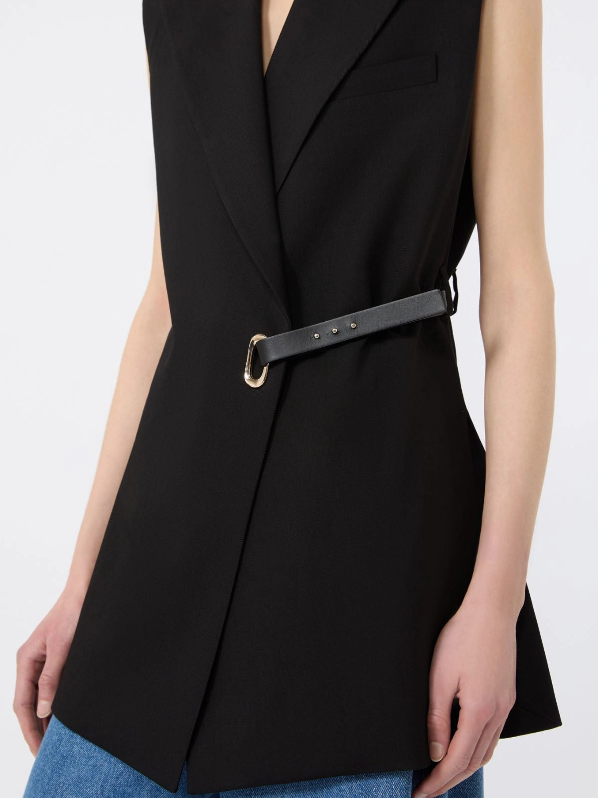 Blazer smanicato in viscosa stretch