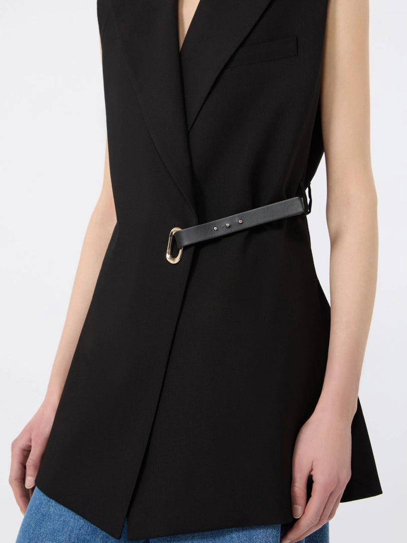Blazer smanicato in viscosa stretch