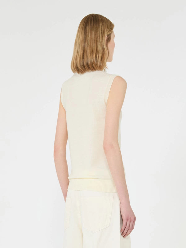 Sleeveless Eskimo sweater in pure wool