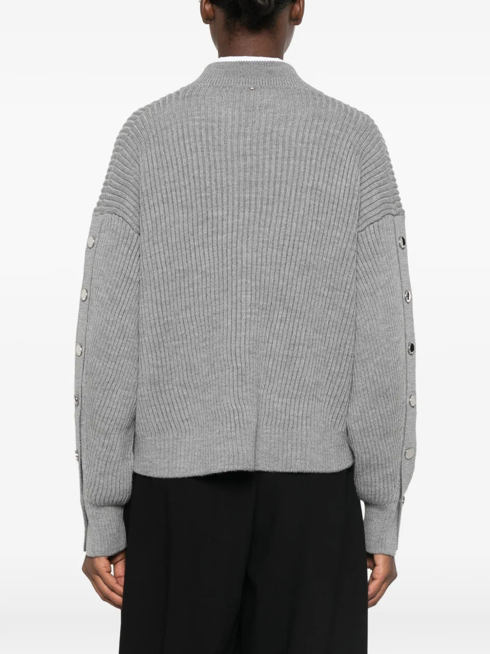 Fuxia oversized wool sweater with buttons
