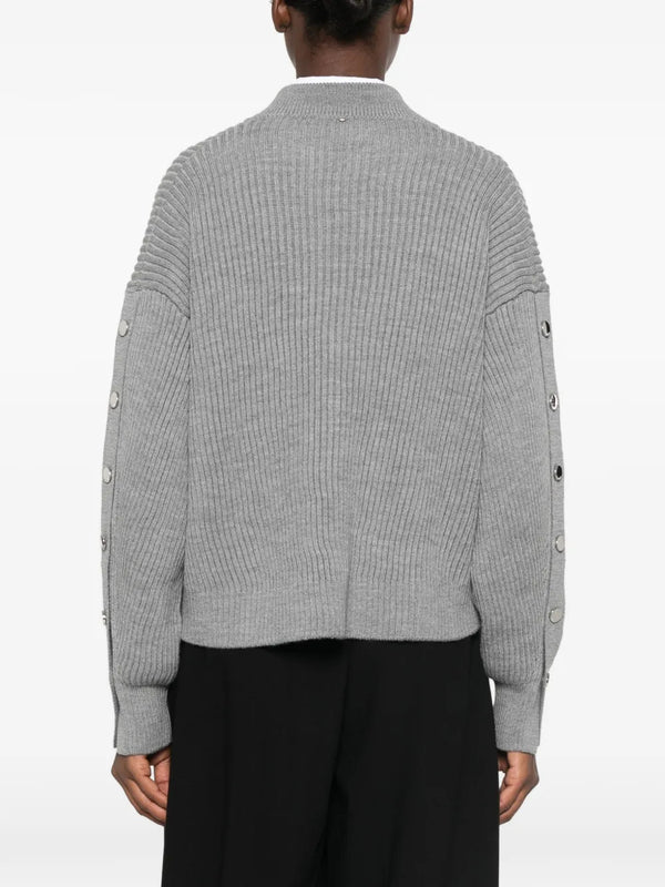 Fuxia oversized wool sweater with buttons