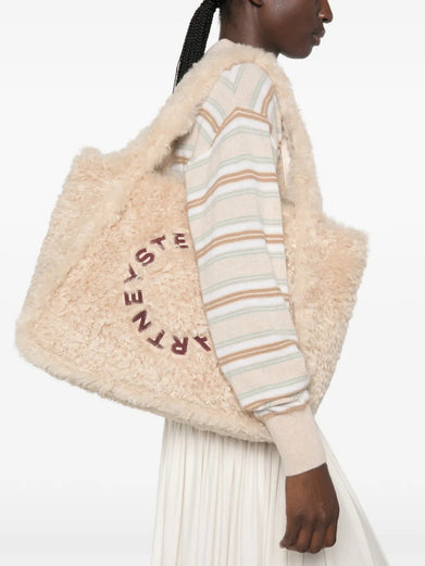 Borsa Tote logo eco alter shearling
