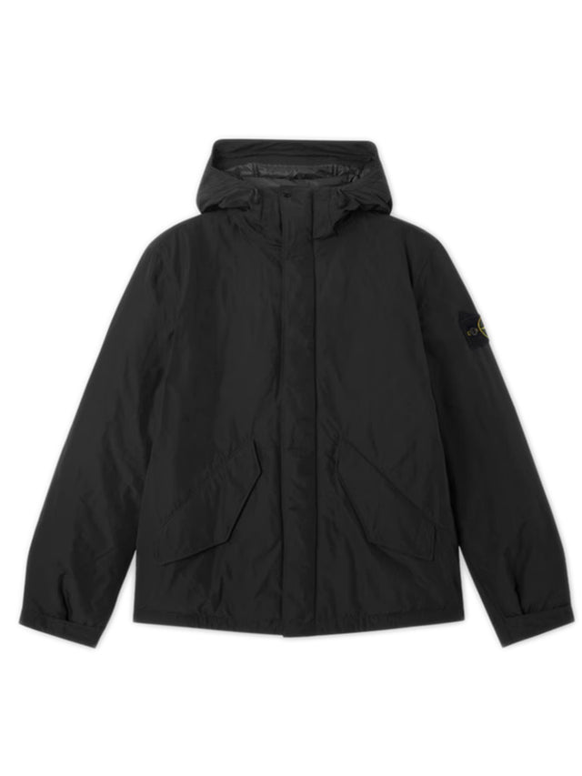 Piumino con cappuccio micro reps
