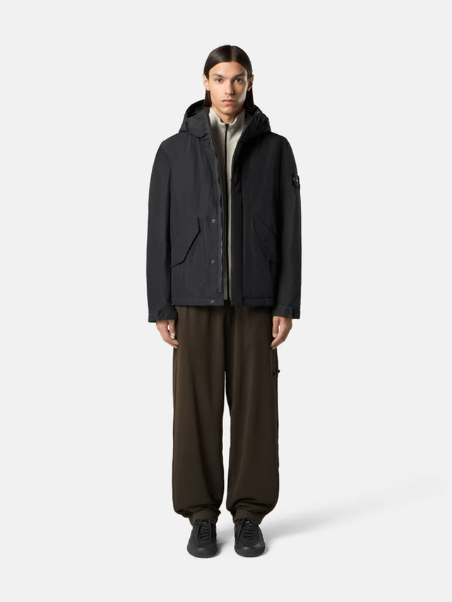 Piumino con cappuccio micro reps