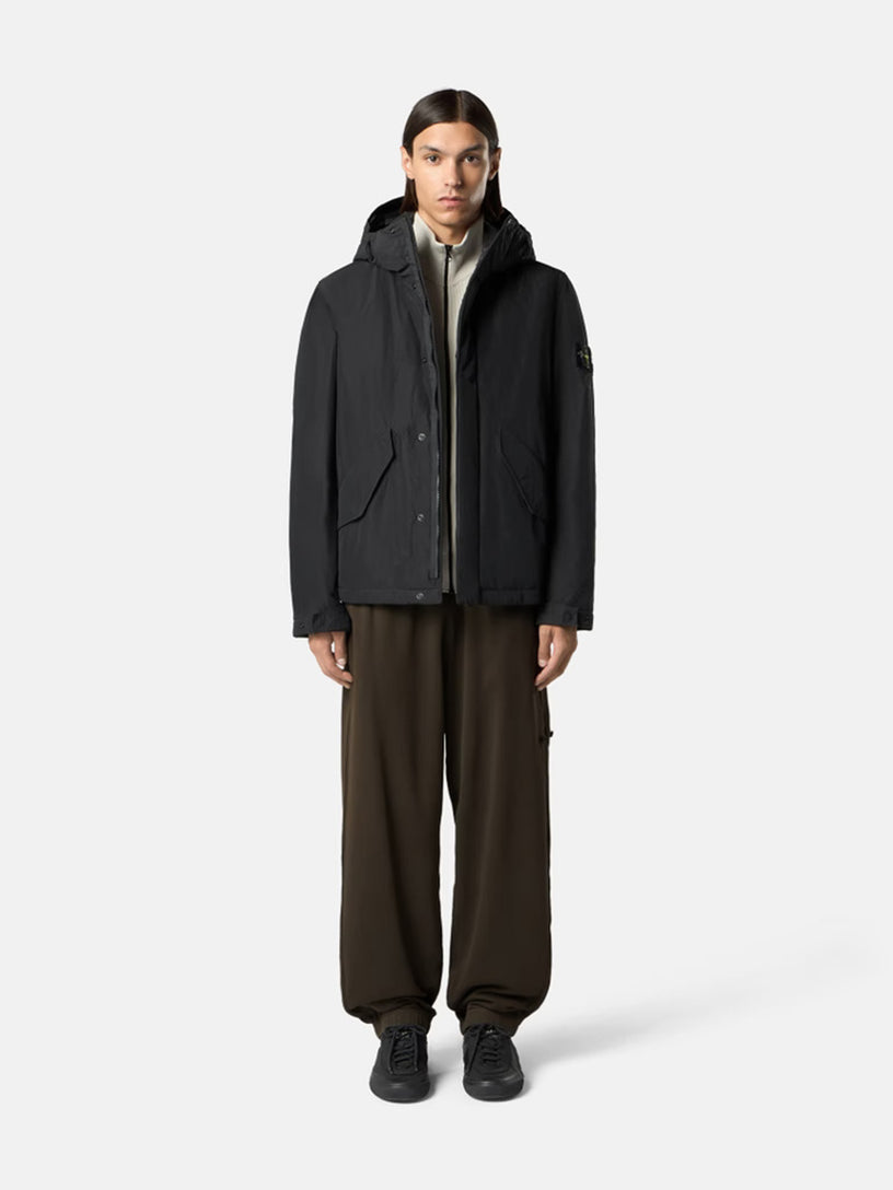 Piumino con cappuccio micro reps