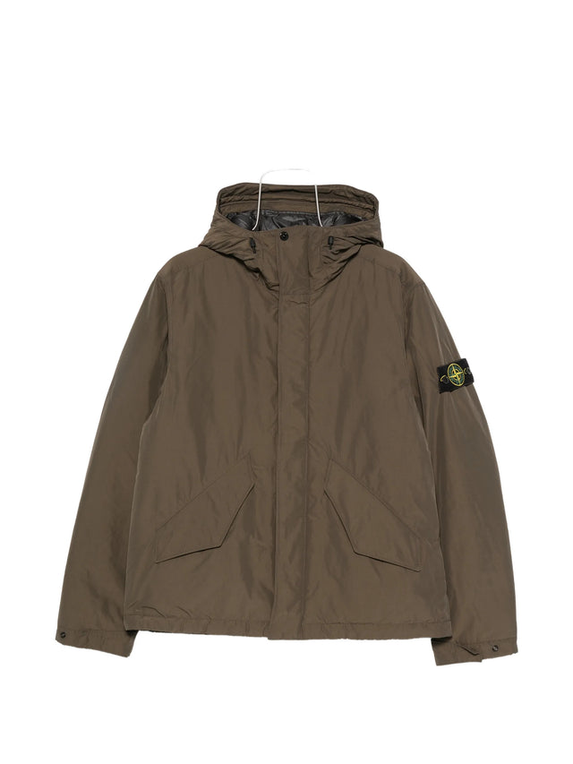 Piumino con cappuccio micro reps
