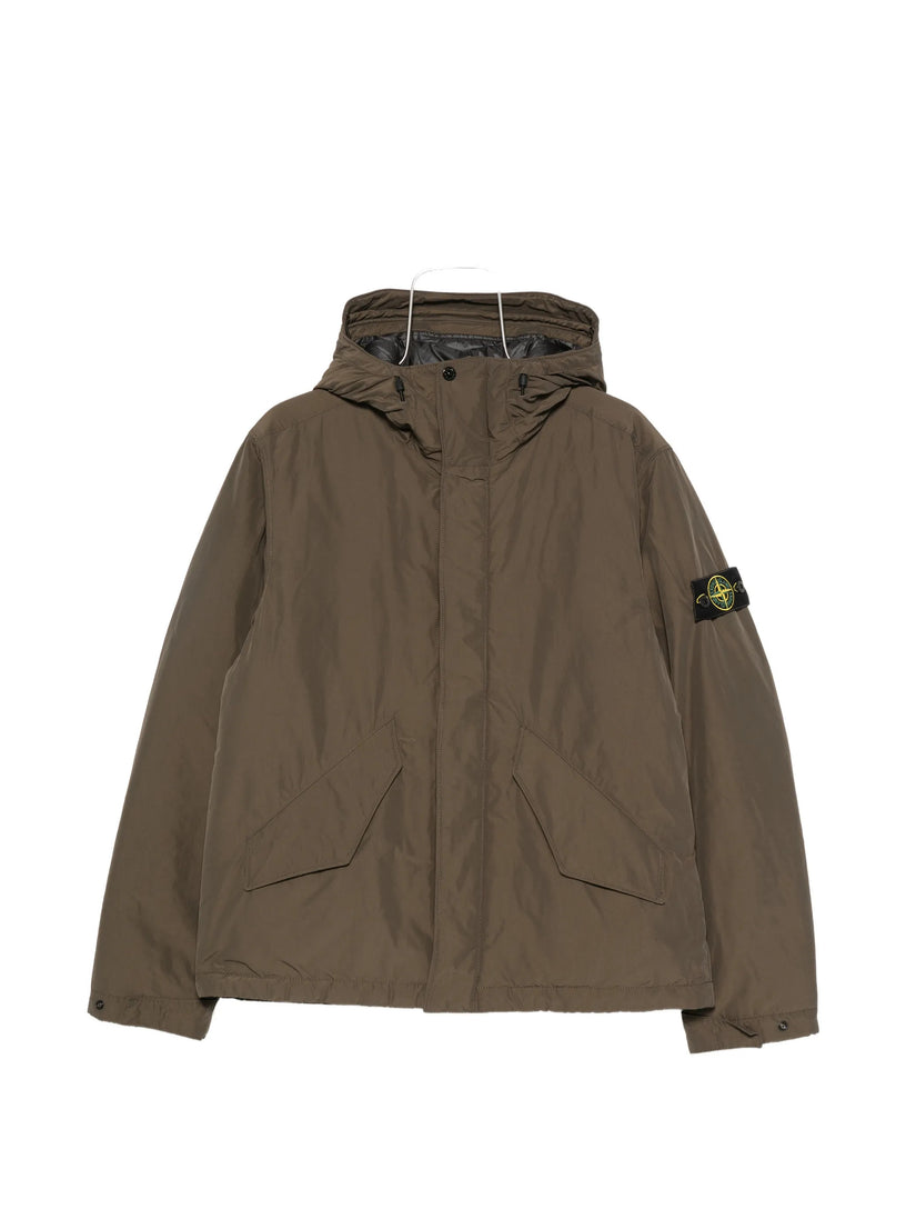 Piumino con cappuccio micro reps