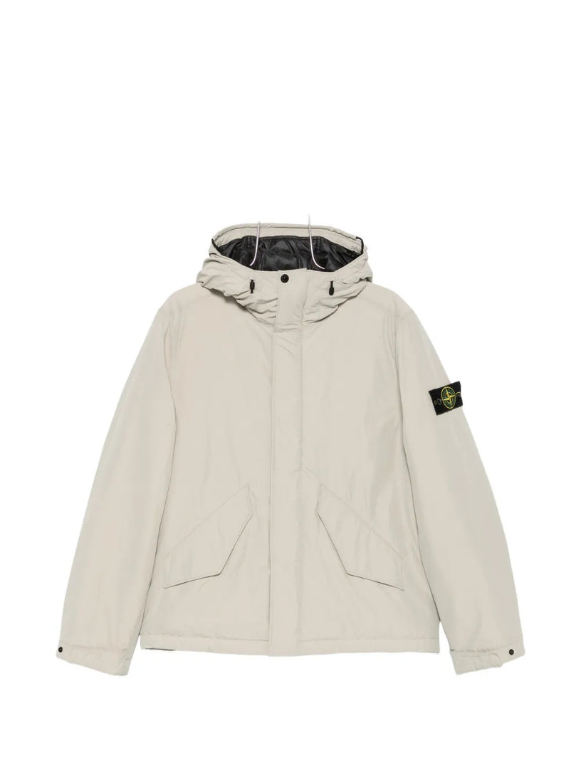 Piumino con cappuccio micro reps