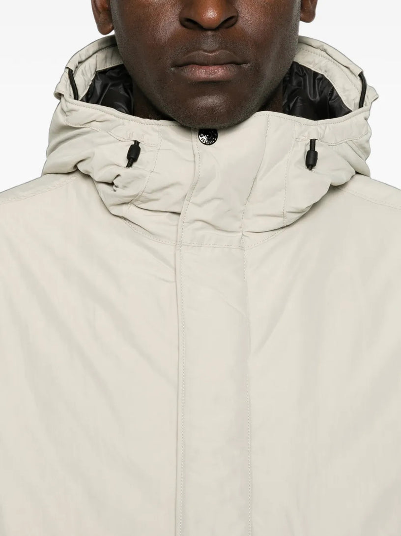 Piumino con cappuccio micro reps