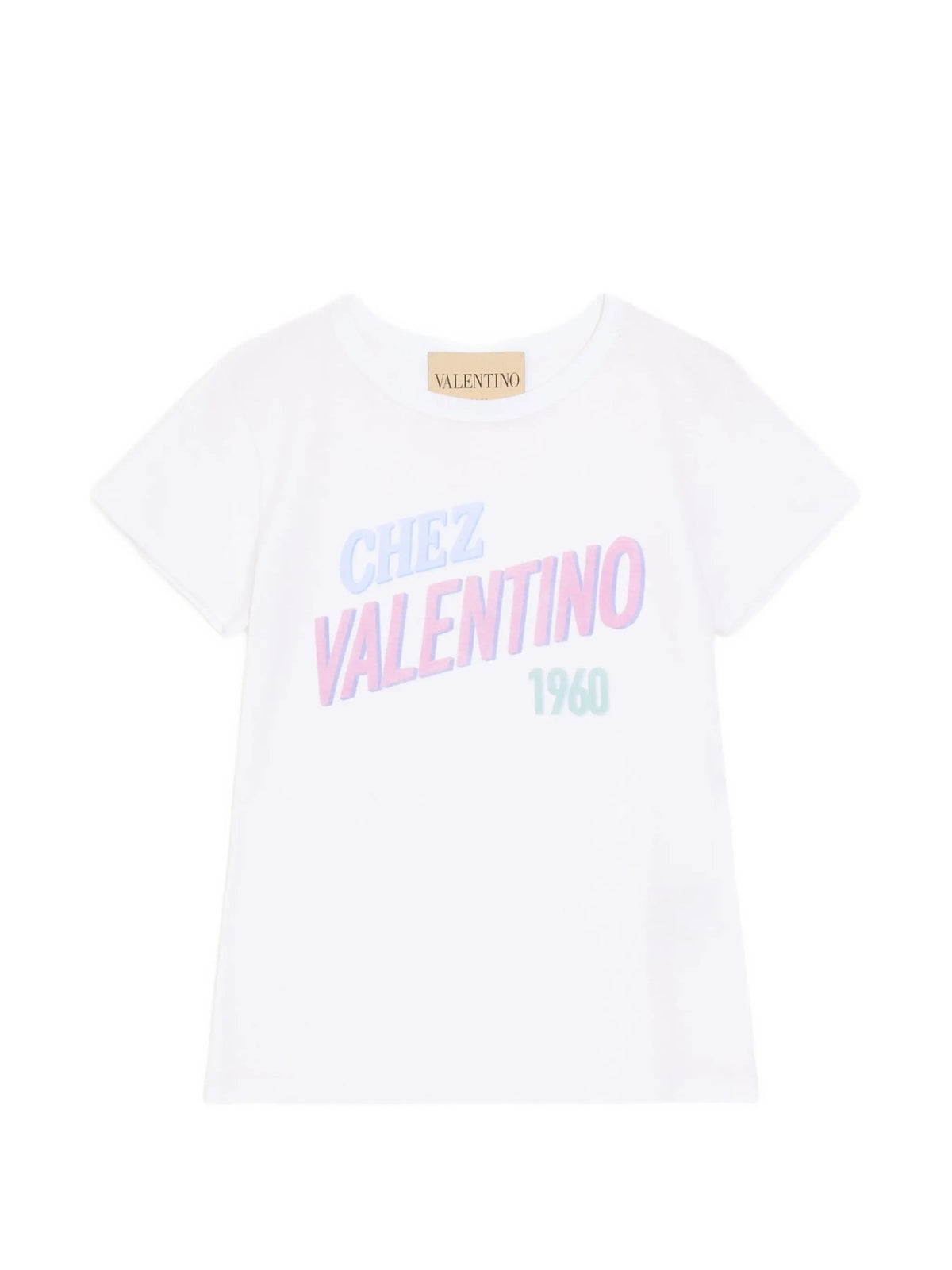T-Shirt In Jersey Di Cotone Stampa Chez Valentino 1960