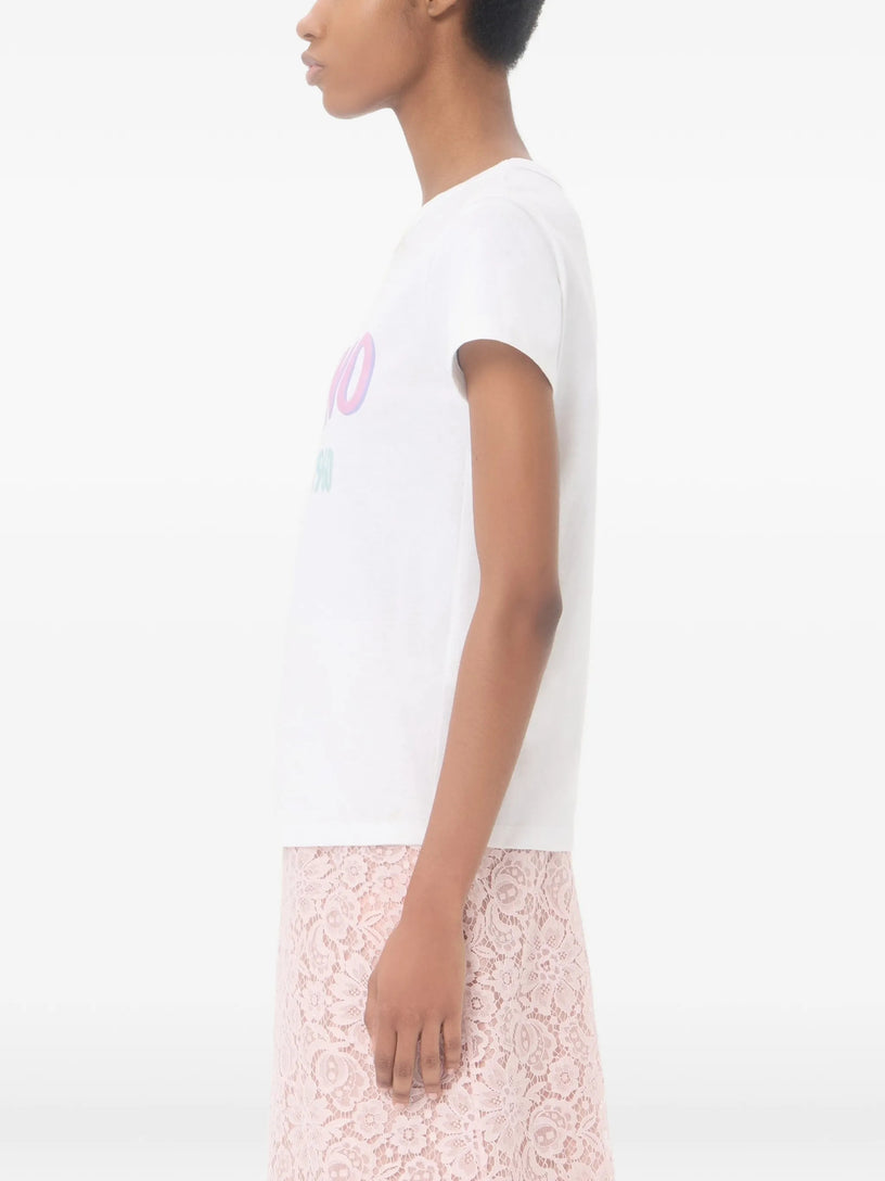 T-Shirt In Jersey Di Cotone Stampa Chez Valentino 1960