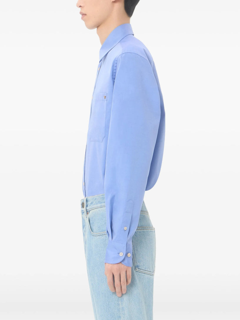 Camicia Valentino In Oxford Di Cotone Leggero Con Vgold