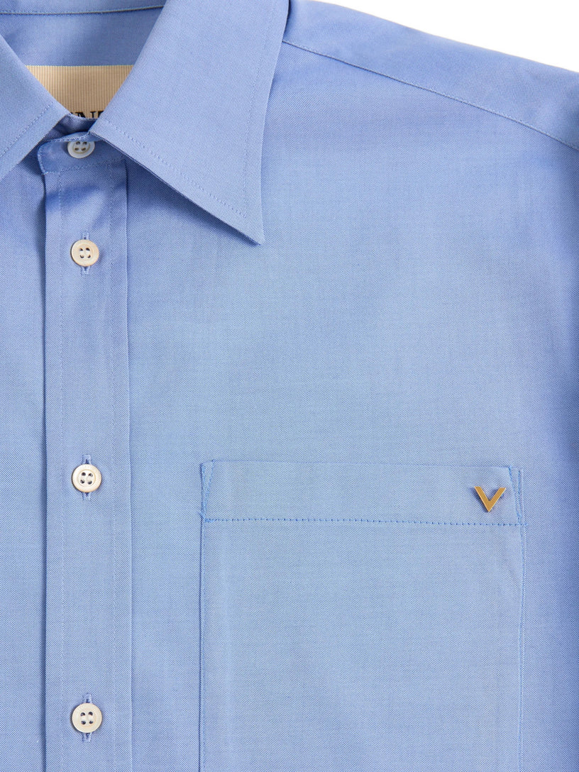 Camicia Valentino In Oxford Di Cotone Leggero Con Vgold