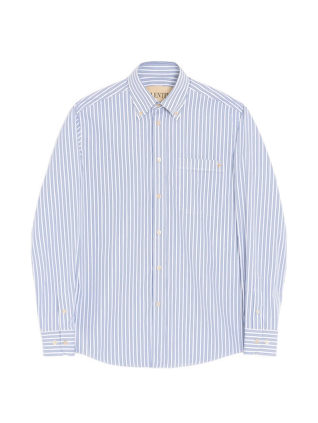 Camicia Valentino in popeline di cotone con VGold a righe