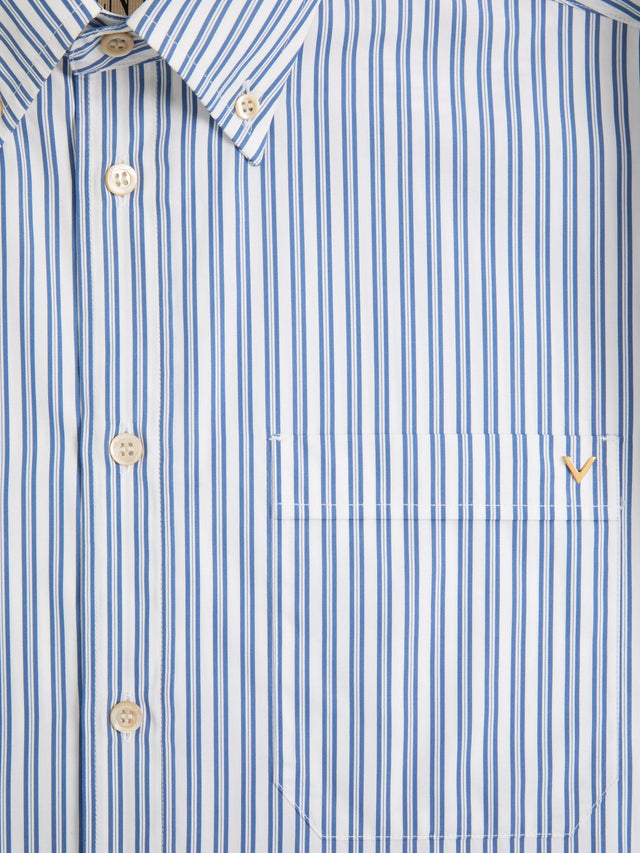 Camicia Valentino in popeline di cotone con VGold a righe