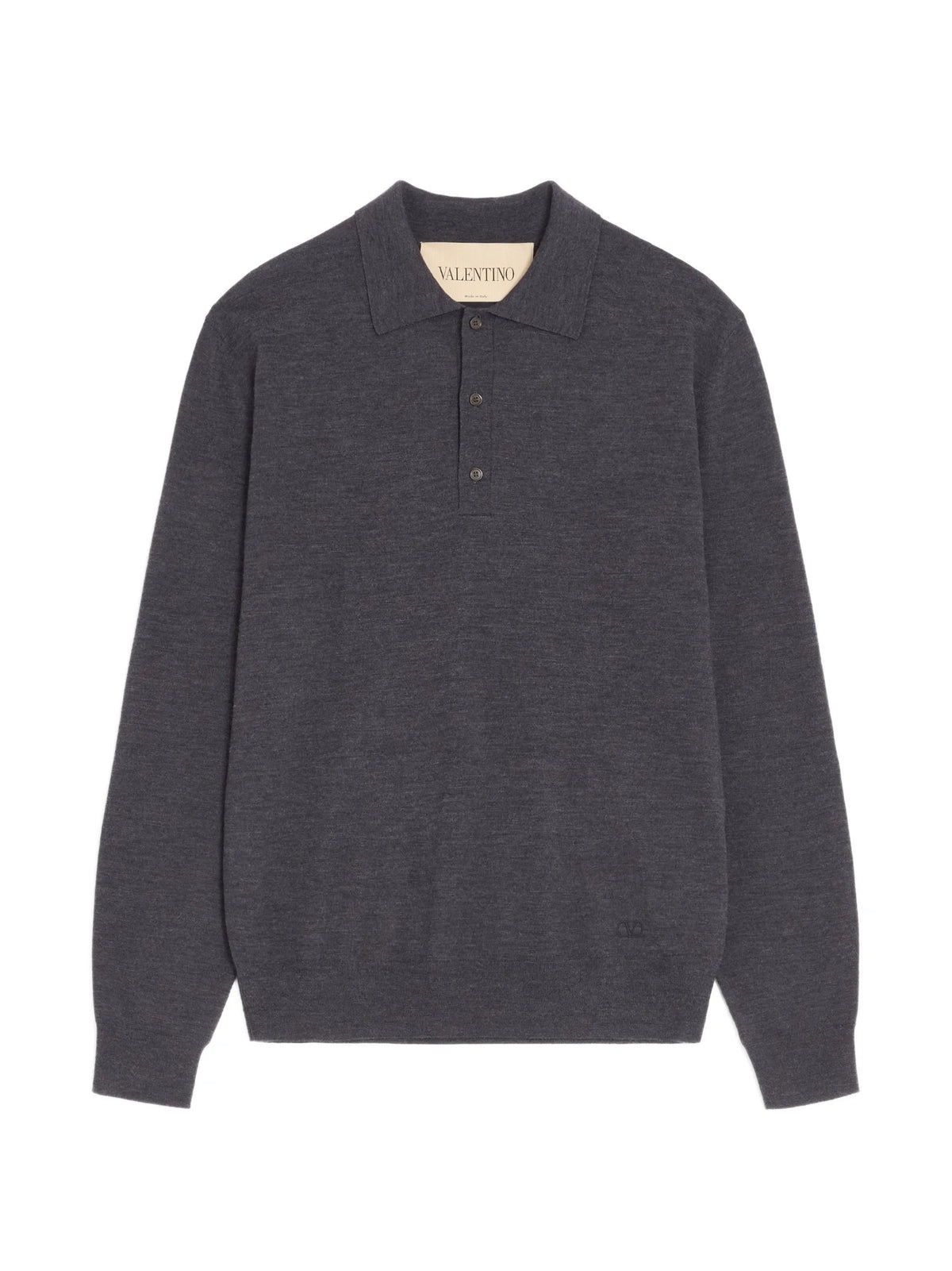 Polo in lana con ricamo VLogo