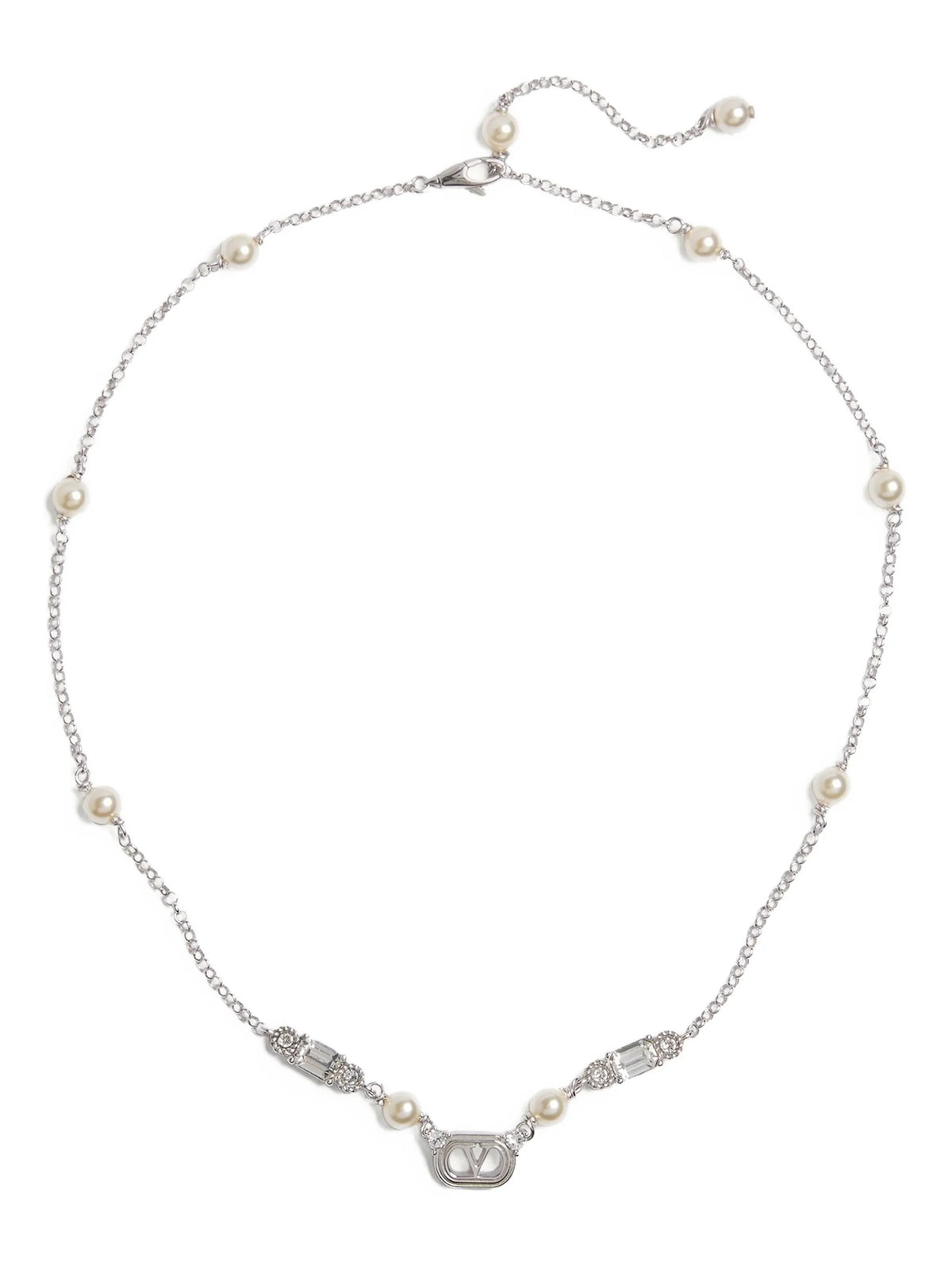 Collana ovalette in metallo, perle e cristalli Swarovski®