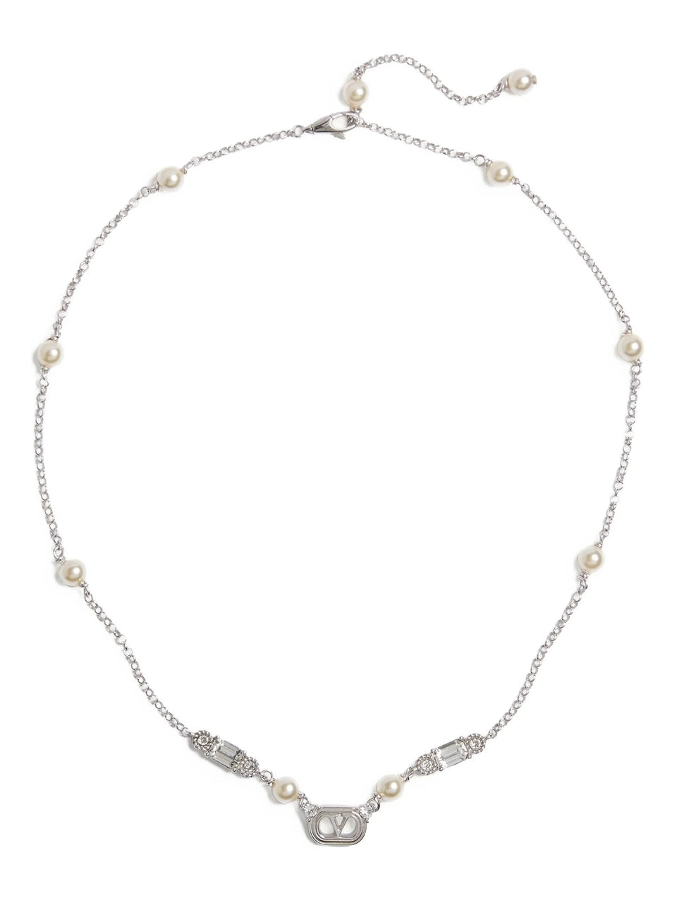 Collana ovalette in metallo, perle e cristalli Swarovski®
