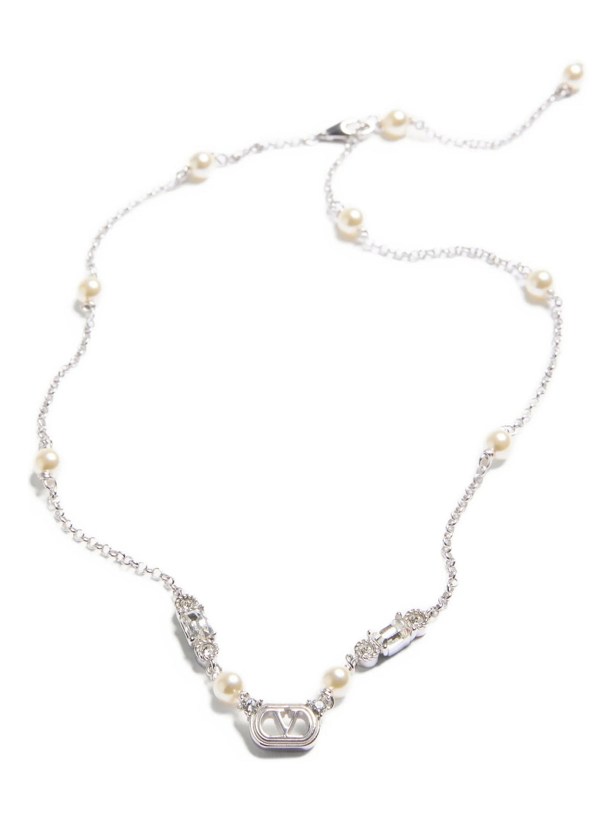 Collana ovalette in metallo, perle e cristalli Swarovski®
