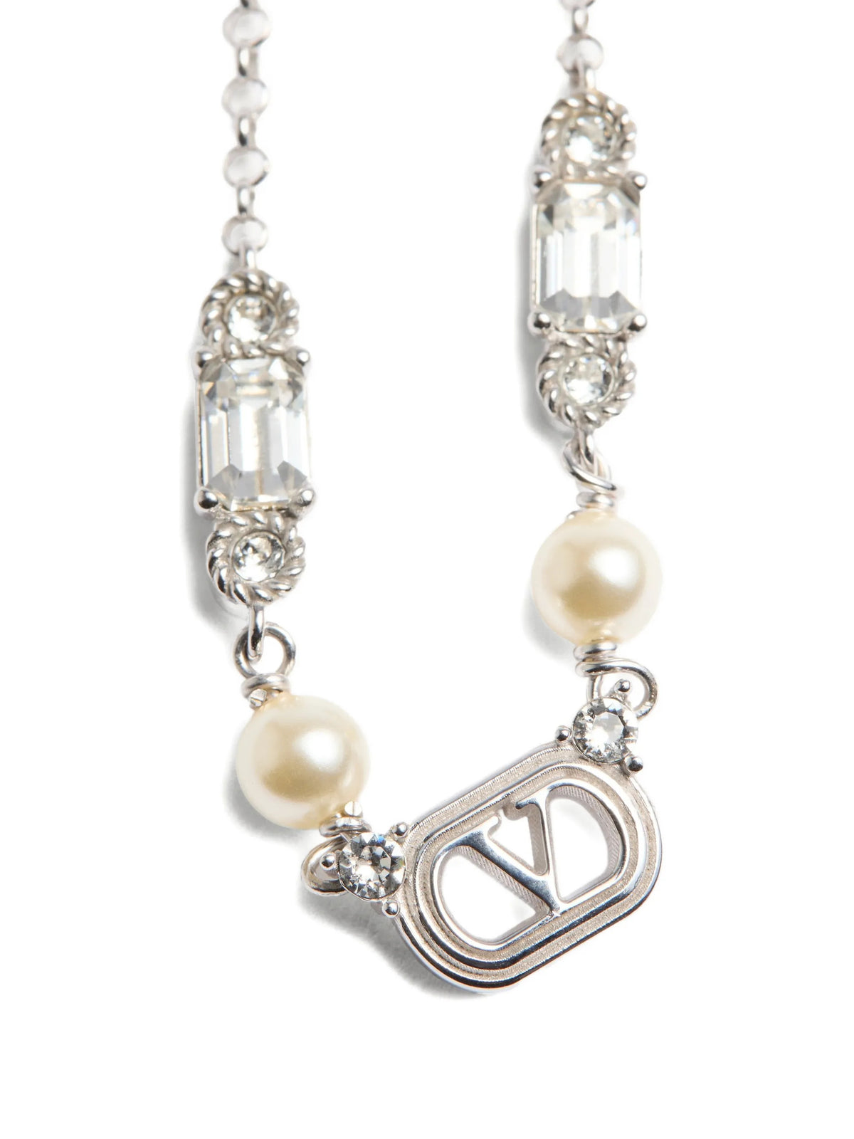 Collana ovalette in metallo, perle e cristalli Swarovski®