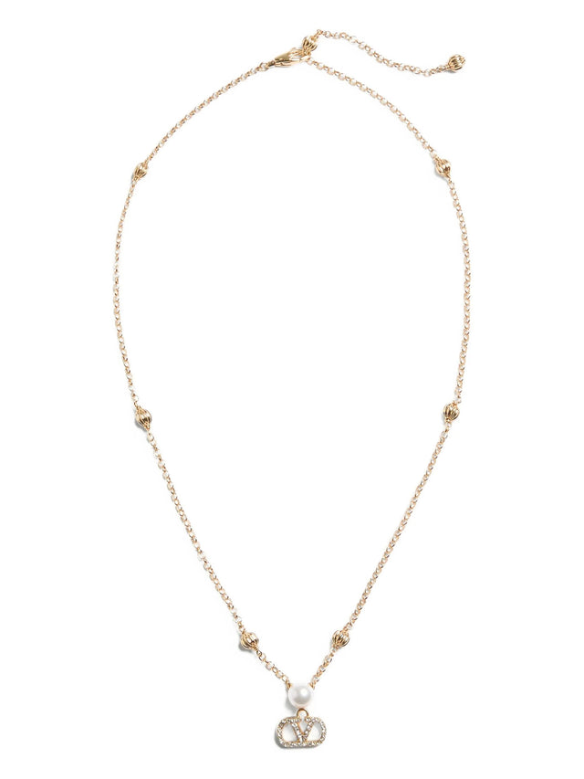 Collana Vlogo Signature In Metallo, Perla E Cristalli Swarovski®