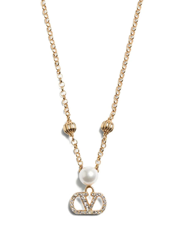 Collana Vlogo Signature In Metallo, Perla E Cristalli Swarovski®
