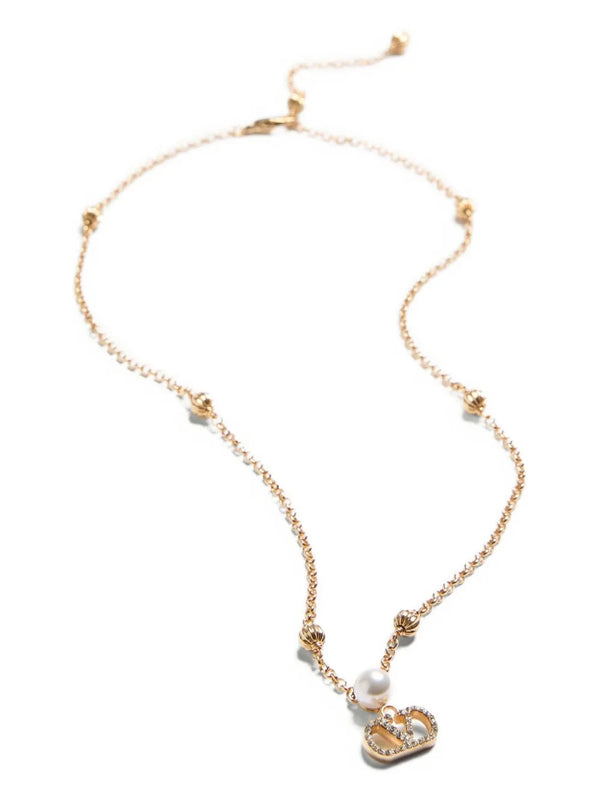 Collana Vlogo Signature In Metallo, Perla E Cristalli Swarovski®