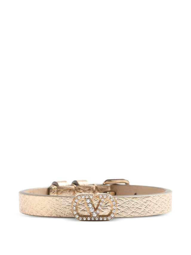 Bracciale VLogo Signature in Pelle Laminata e Cristalli Swarovski®