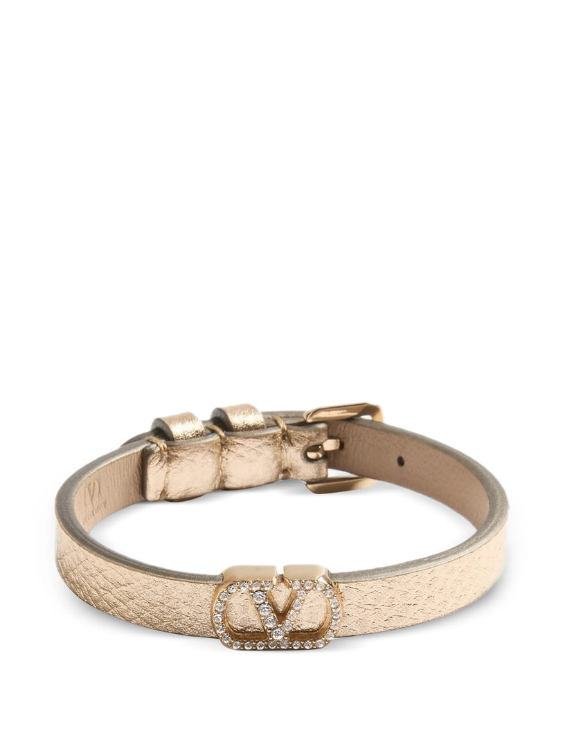 Bracciale VLogo Signature in Pelle Laminata e Cristalli Swarovski®