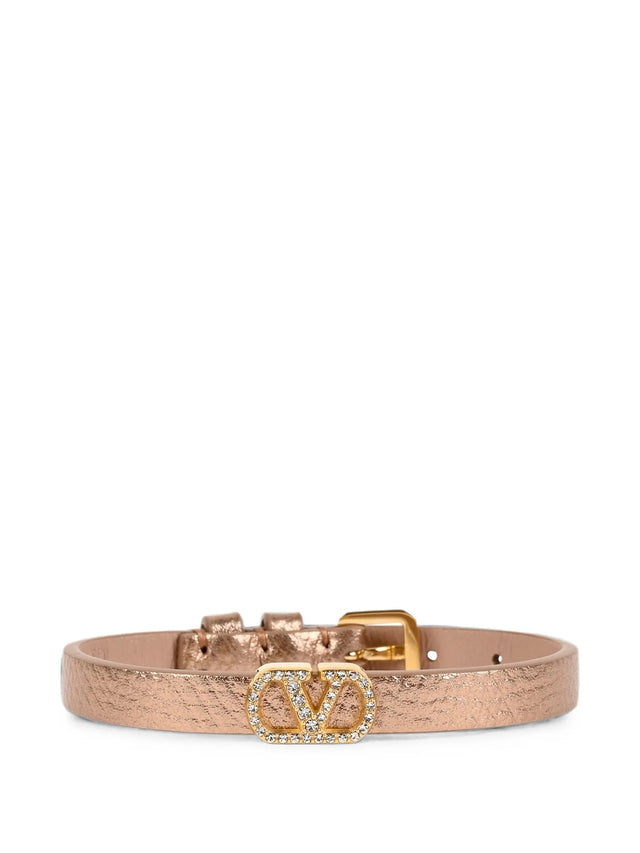 Bracciale VLogo Signature in Pelle Laminata e Cristalli Swarovski®