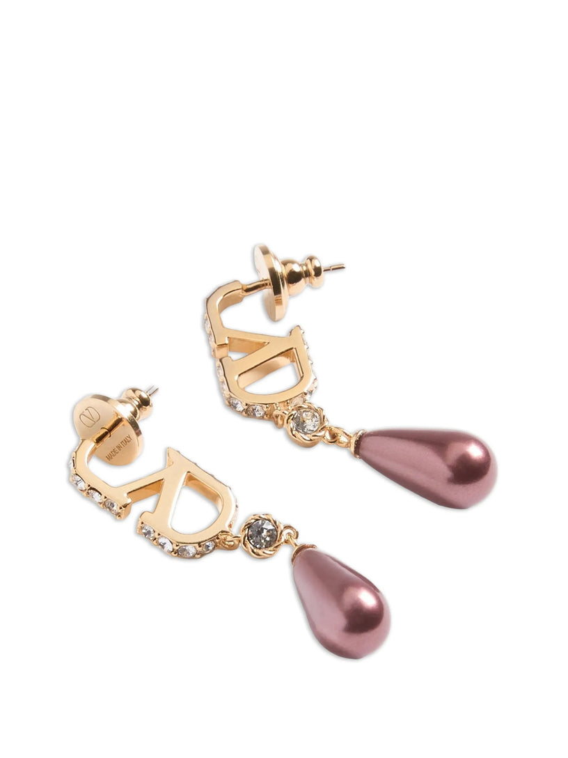 Orecchini VLogo Signature Con Perle