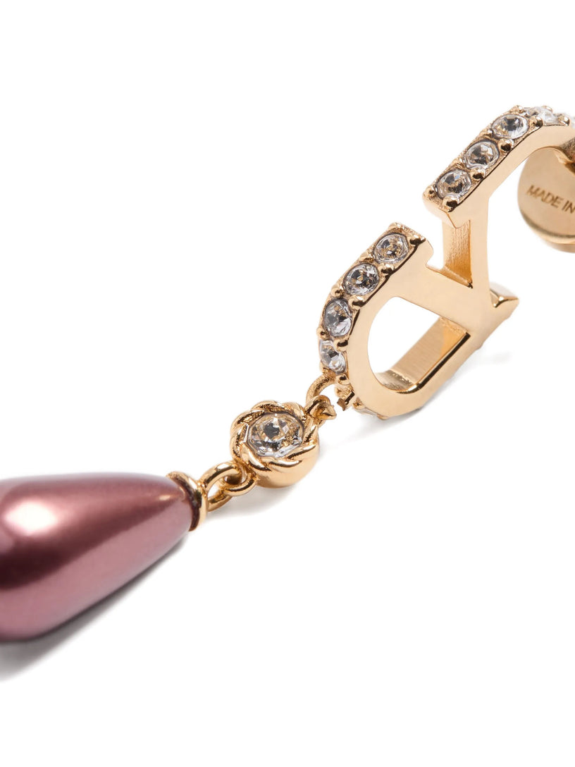 Orecchini VLogo Signature Con Perle