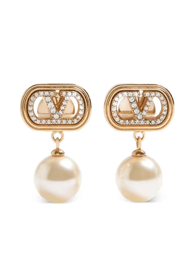 Orecchini Ovalette In Metallo E Perle Swarovski®