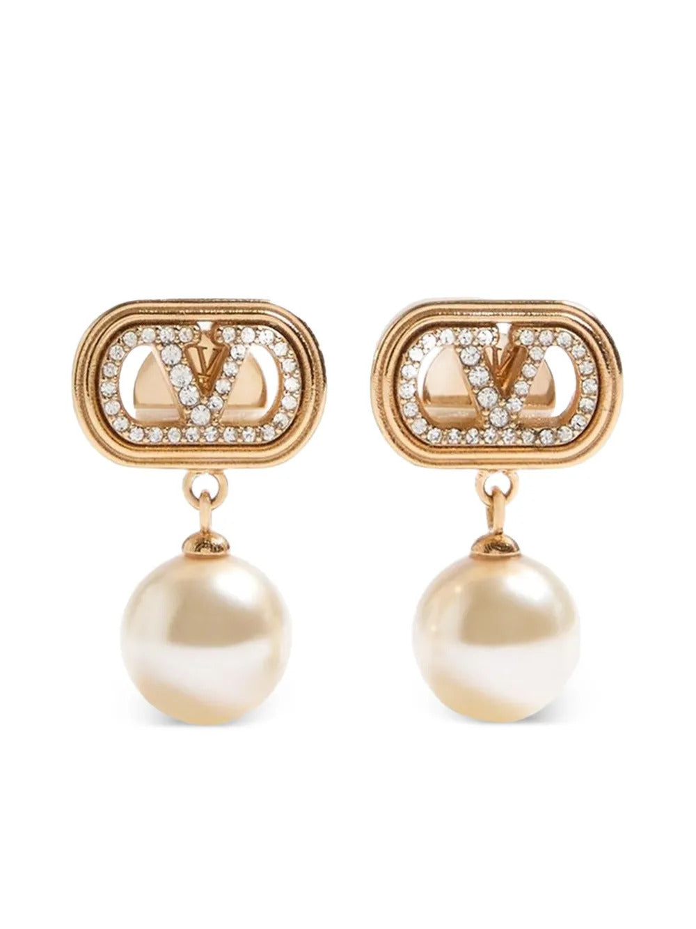 Orecchini Ovalette In Metallo E Perle Swarovski®