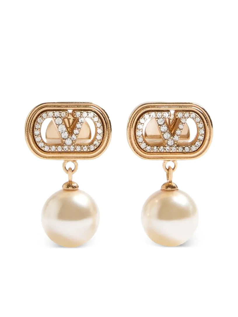 Orecchini Ovalette In Metallo E Perle Swarovski®