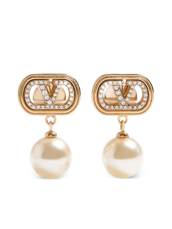 Ovalette Metal Earrings With Swarovski® Pearls
