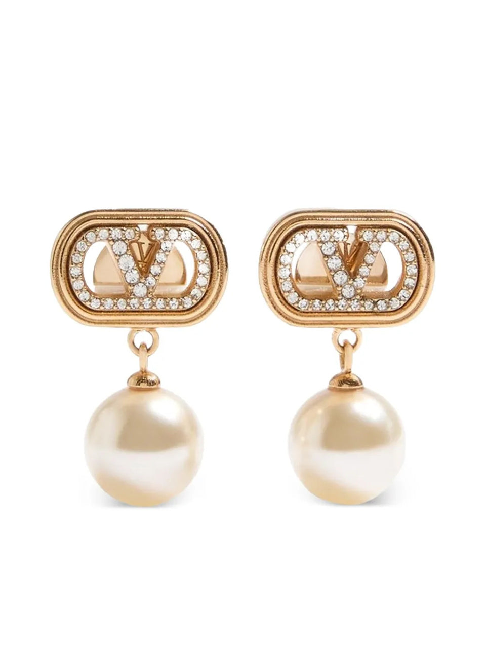 Ovalette Metal Earrings With Swarovski® Pearls
