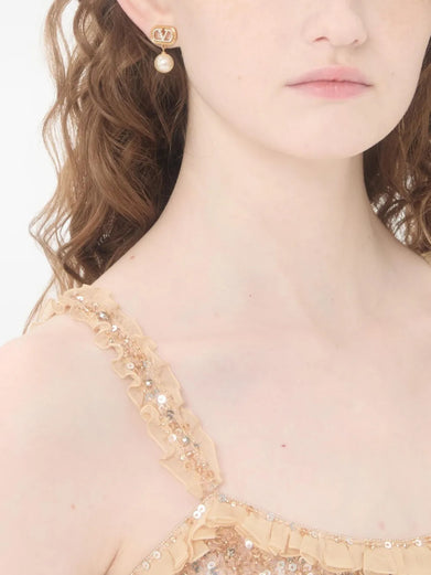 Orecchini Ovalette In Metallo E Perle Swarovski®