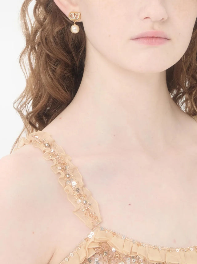 Orecchini Ovalette In Metallo E Perle Swarovski®