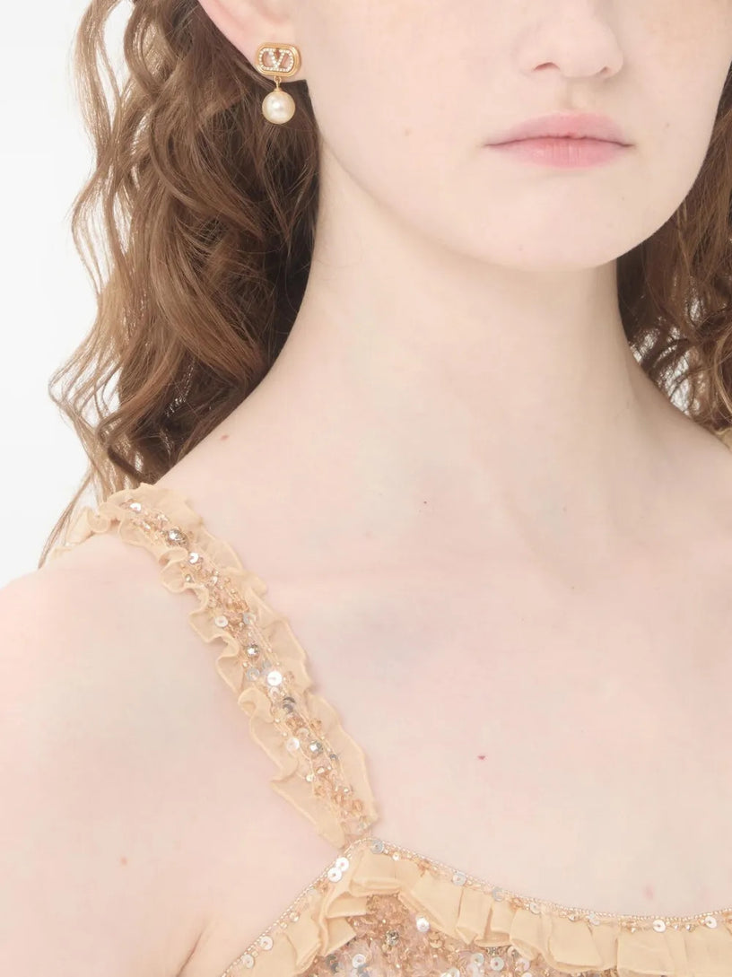 Orecchini Ovalette In Metallo E Perle Swarovski®
