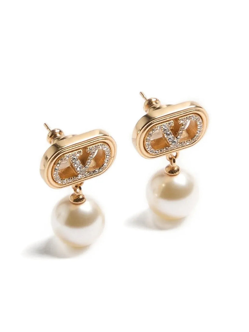 Orecchini Ovalette In Metallo E Perle Swarovski®