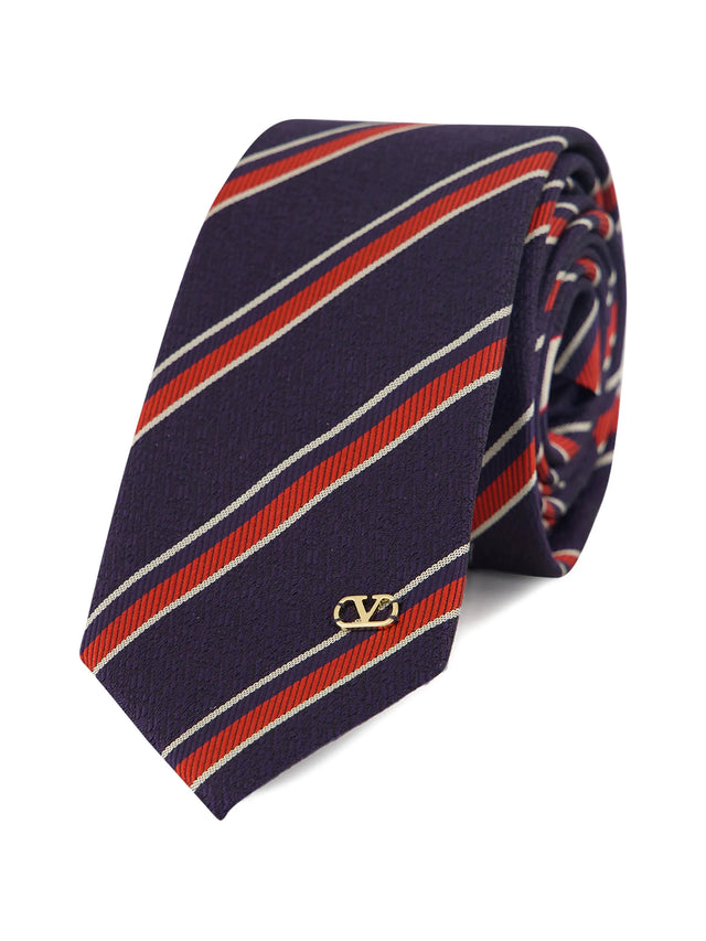 Cravatta Valentie In Seta Jacquard Regimental