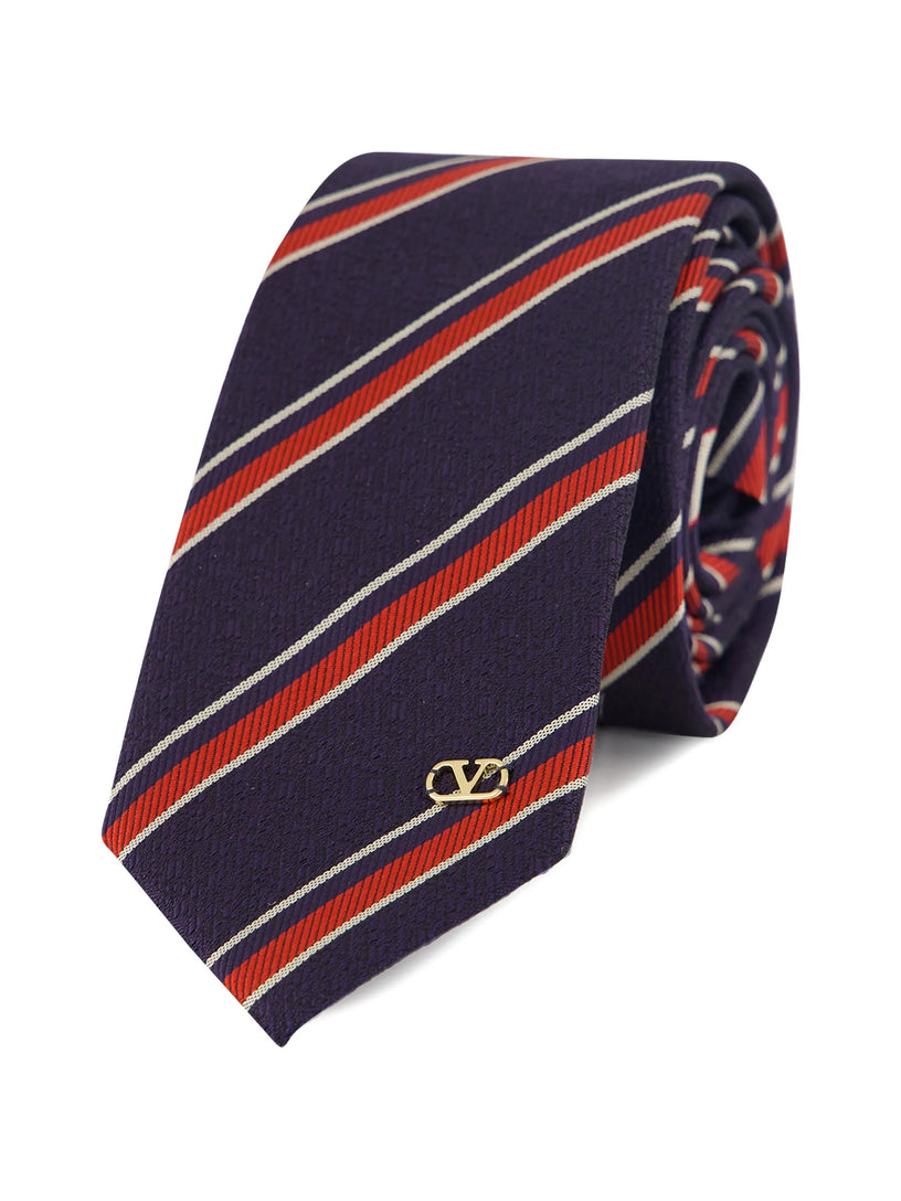 Cravatta Valentie In Seta Jacquard Regimental
