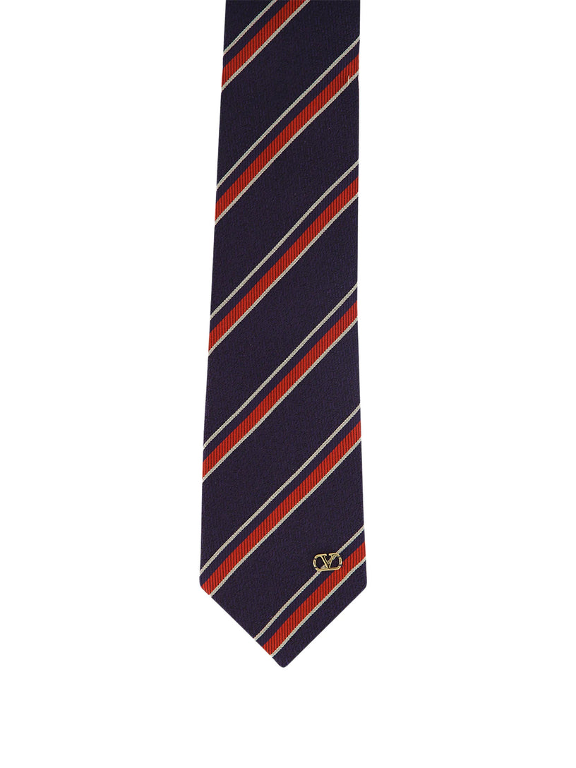 Cravatta Valentie In Seta Jacquard Regimental