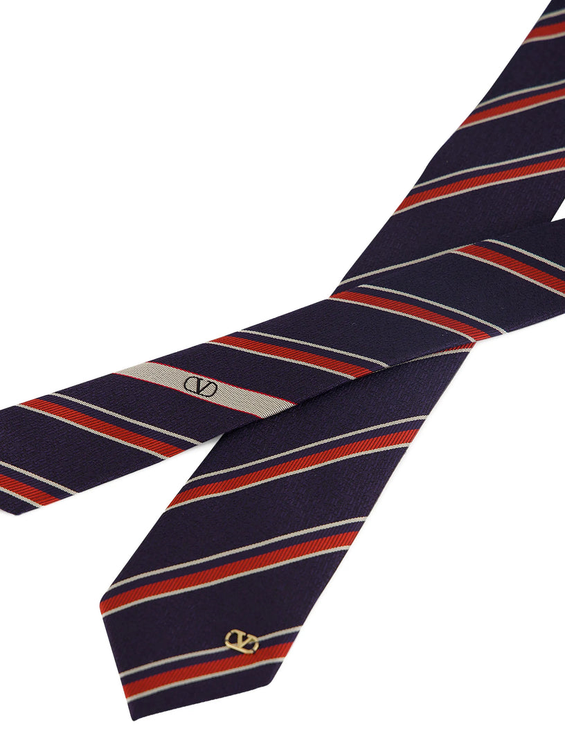 Cravatta Valentie In Seta Jacquard Regimental