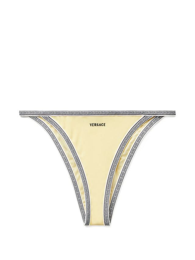 Slip bikini con logo ricamato