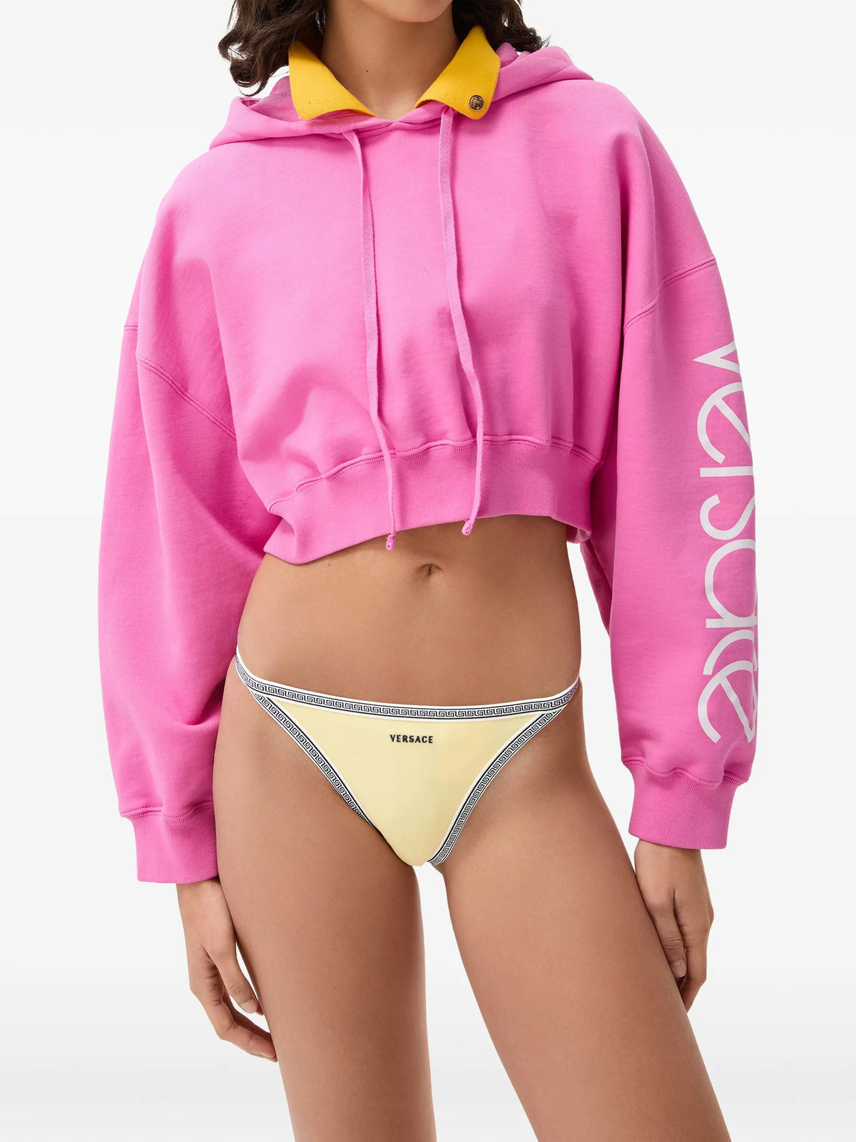 Slip bikini con logo ricamato