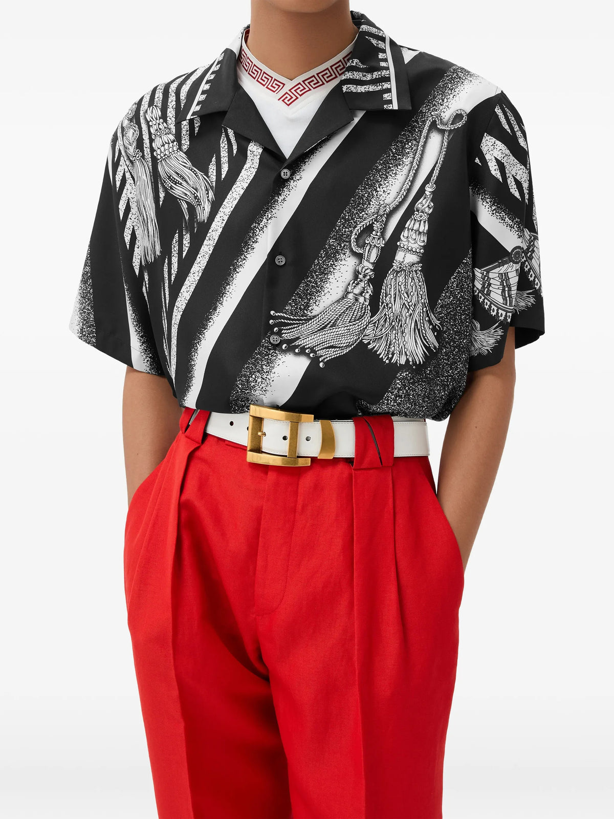 Camicia in twill di seta stampata