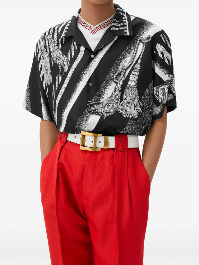 Camicia in twill di seta stampata